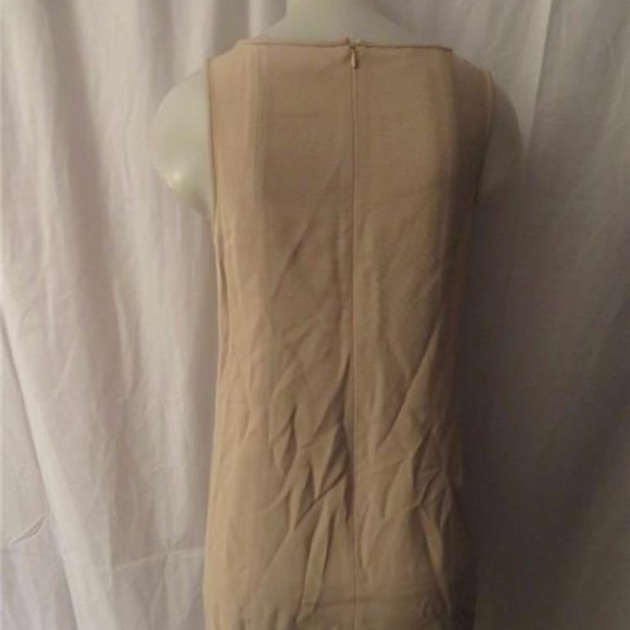 TIBI TAUPE/NEON YELLOW STONES SLEEVELESS DRESS 2 - Picture 4 of 7
